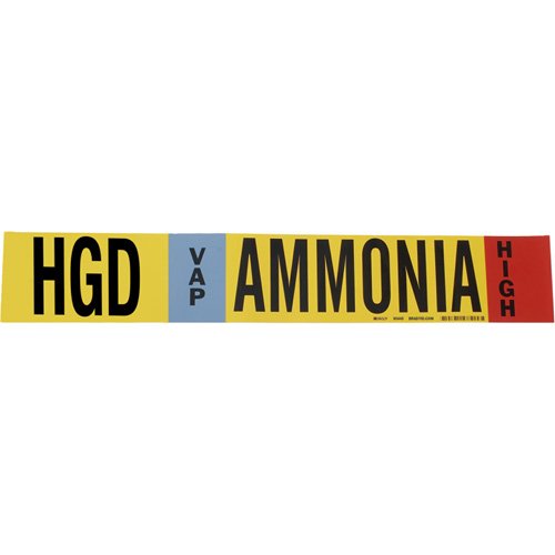SAF541-"HGD Vap Ammonia High" Ammonia (IIAR) Pipe Marker