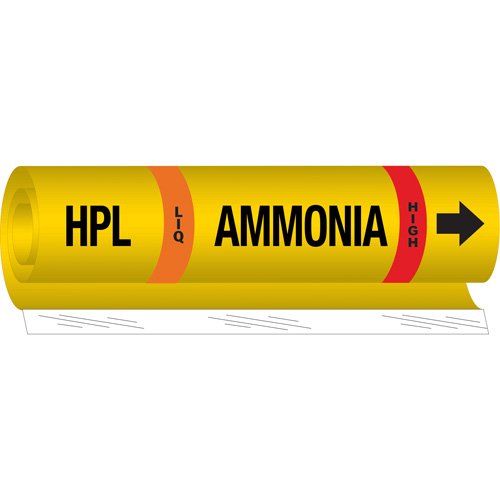 SAF542-"HPL Liq Ammonia High" Ammonia (IIAR) Pipe Marker