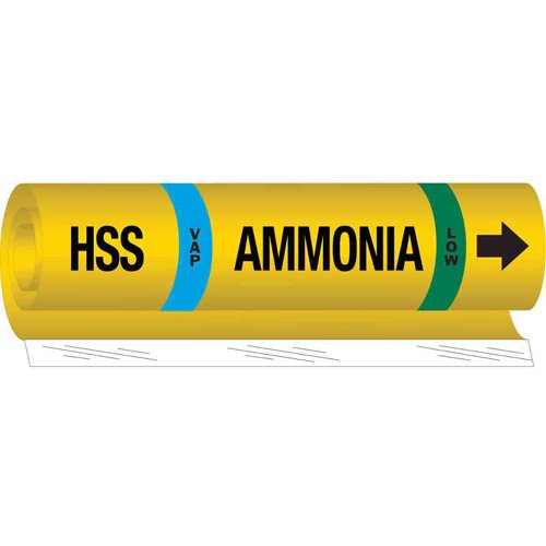 SAF544-"HSS Vap Ammonia Low" Ammonia (IIAR) Pipe Marker