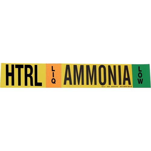 SAF545-"HTRL Liq Ammonia Low" Ammonia (IIAR) Pipe Marker