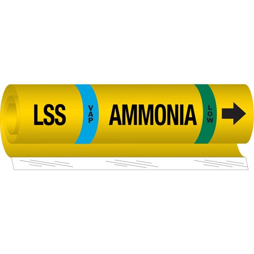 SAF549-"LSS Vap Ammonia Low" Ammonia (IIAR) Pipe Marker
