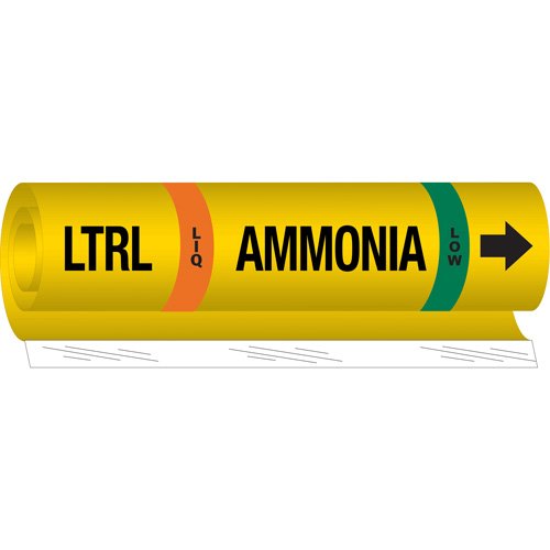 SAF550-"LTRL Liq Ammonia Low" Ammonia (IIAR) Pipe Marker
