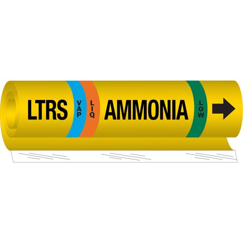SAF551-"LTRS Liq/Vap Ammonia Low" Ammonia (IIAR) Pipe Marker
