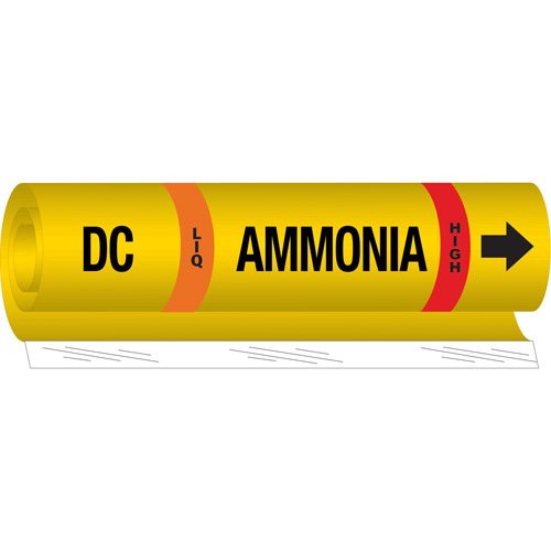 SAF558-"DC Liq Ammonia High" Ammonia (IIAR) Pipe Marker