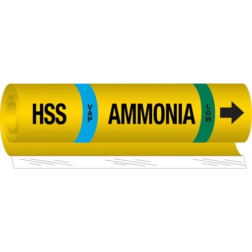 SAF564-"HSS Vap Ammonia Low" Ammonia (IIAR) Pipe Marker