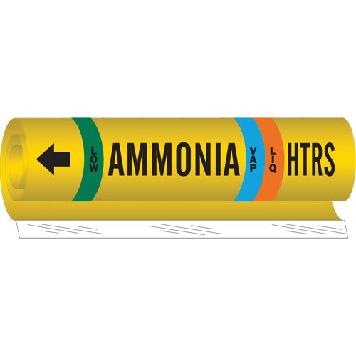 SAF566-"HTRS Liq/Vap Ammonia Low" Ammonia (IIAR) Pipe Marker