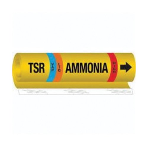 SAF574-"TSR Liq/Vap Ammonia High" Ammonia (IIAR) Pipe Marker