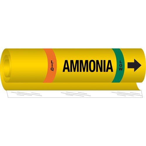 SAF585-Blank "Liq Ammonia Low" Ammonia (IIAR) Pipe Marker