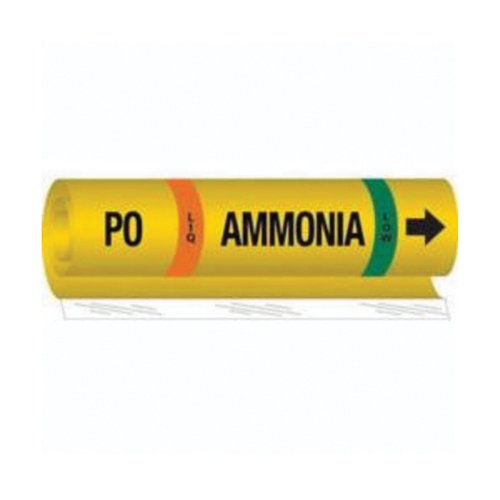 SAF588-"PO Liq Ammonia Low" Ammonia (IIAR) Pipe Marker
