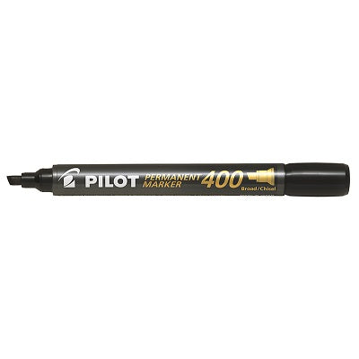 Marker-Permanent, Pilot 400, Chisel Tip, Black,12/pk