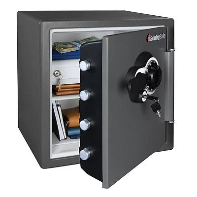 Safe-Fire/Water 1.23 Cu.Ft Combination Lock & Key, Black