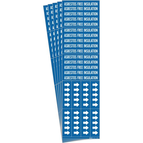 SH496-"Asbestos Free Insulation" Pipe Marker