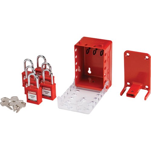 SHB340-Ultra Compact Group Lockout Box with Nylon Safety Lockout Padlocks