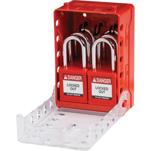 SHB341-Ultra Compact Group Lockout Box with Nylon Safety Lockout Padlocks