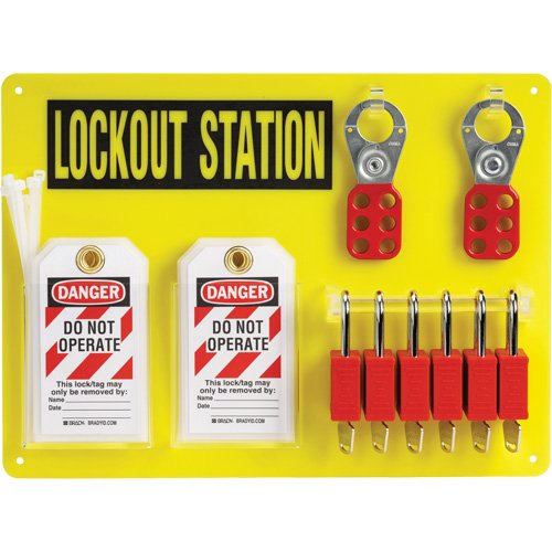 SHB346-Lockout Board with Keyed Alike Nylon Safety Lockout Padlocks