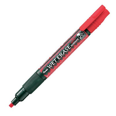 Marker-Wet Erase Chalk, Chisel, Red,12/pk