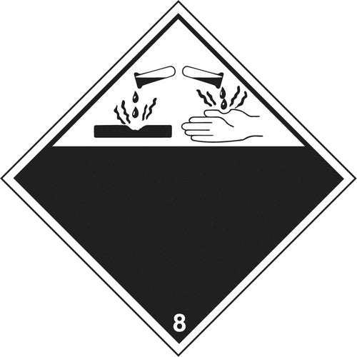 SS757-Corrosive Materials TDG Placard