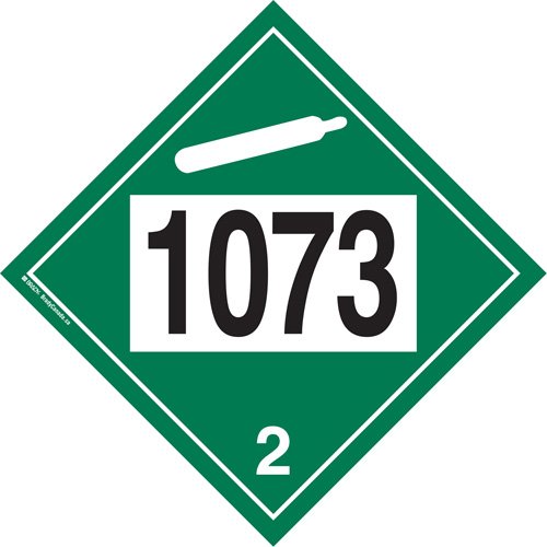 SS820-1073 Liquefied Oxygen Non-Flammable Gas TDG Placard
