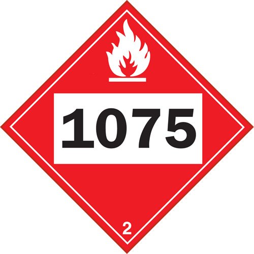 SS821-1075 Liquefied Petroleum Flammable Gas TDG Placard