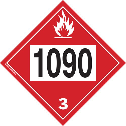 SS824-1090 Acetone Flammable Liquid TDG Placard