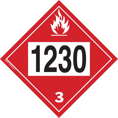SS829-1230 Methanol TDG Placard