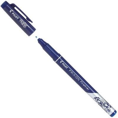 Marker-Frixion Fineliner, Erasable, Blue,12/pk