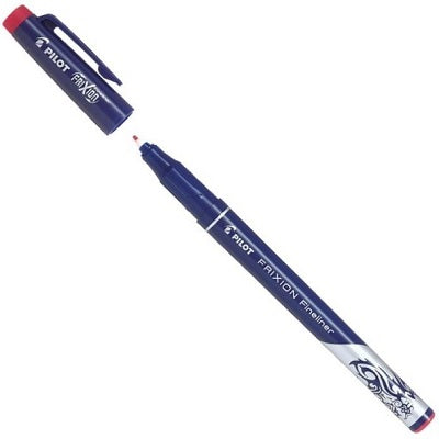 Marker-Frixion Fineliner, Erasable, Red,12/pk