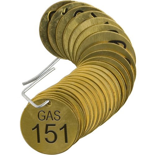 SX685-Brass Numbered "GAS" Valve Tags