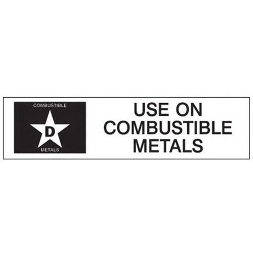 SY241-"D: Use on Combustible Metals" Fire Extinguisher Label
