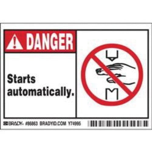 SY370-"Danger Starts Automatically" Sign