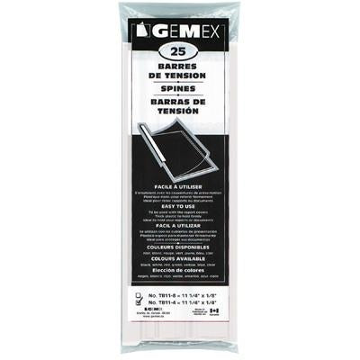 Report Cover Spines-11", 1/4" Capacity, White 25/Pack