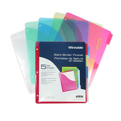 Binder Pocket-5-Tab Slant Assorted Colours