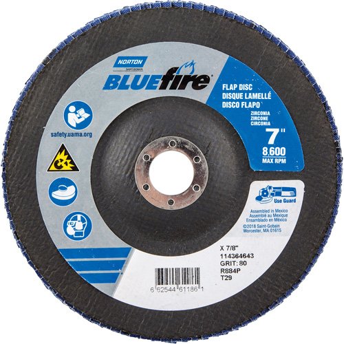 UAJ185-BlueFire™ R884P Coarse Grit Flap Disc