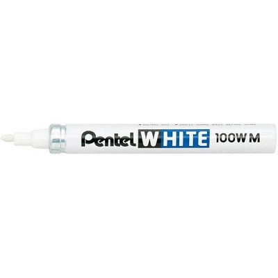 Marker-Permanent, Pentel White, Medium Bullet,12/pk