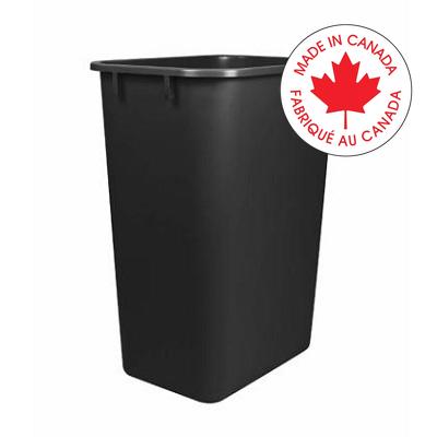 Wastebasket-Plastic 14-3/8X10-1/4X15 H, Black