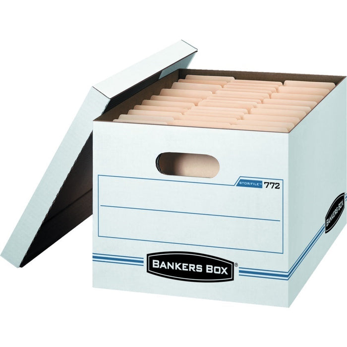 File Box-Stor/File, Letter/Legal, White/Blue 25/Carton