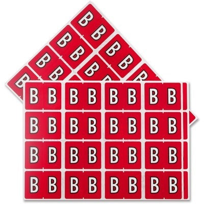 Datafile Pendaflex Compatible End Tab Alphabetic Labels -"B" Red, 240 Labels/pk (B-Red)