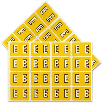 Datafile Pendaflex Compatible End Tab Alphabetic Labels -"E" Yellow, 240 Labels/pk (E-Yellow)