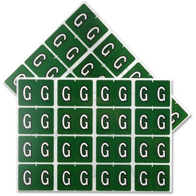 Datafile Pendaflex Compatible End Tab Alphabetic Labels -"G" Dark Green, 240 Labels/pk (G-Dark Green)