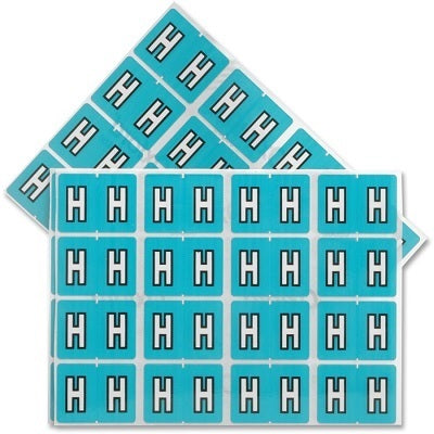 Datafile Pendaflex Compatible End Tab Alphabetic Labels -"H" Light Blue, 240 Labels/pk (H-Light Blue)