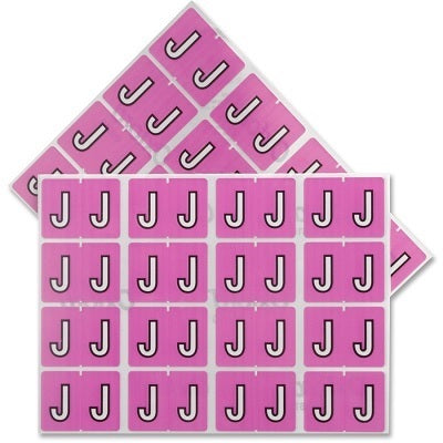 Datafile Pendaflex Compatible End Tab Alphabetic Labels -"J" Light Pink, 240 Labels/pk (J-Light Pink)