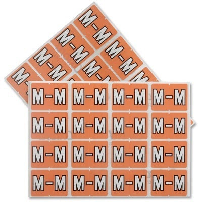 Datafile Pendaflex Compatible End Tab Alphabetic Labels -"M" Salmon, 240 Labels/pk (M-Salmon)