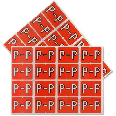 Datafile Pendaflex Compatible End Tab Alphabetic Labels -"P" Dark Orange, 240 Labels/pk (P-Dark Orange)