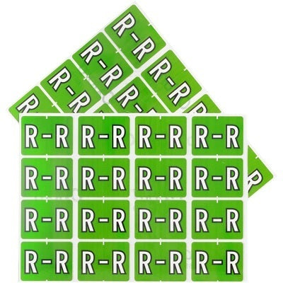 Datafile Pendaflex Compatible End Tab Alphabetic Labels -"R" Light Green, 240 Labels/pk (R- Light Green)