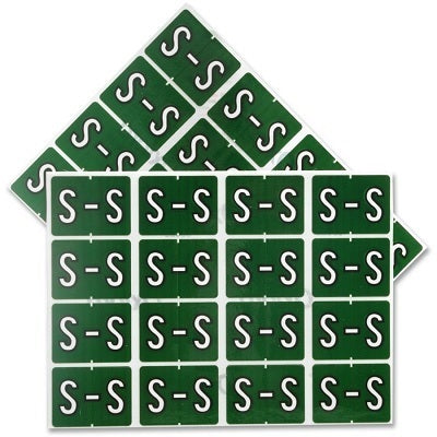 Datafile Pendaflex Compatible End Tab Alphabetic Labels -"S" Dark Green, 240 Labels/pk (S- Dark Green)
