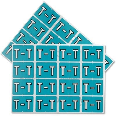 Datafile Pendaflex Compatible End Tab Alphabetic Labels -"T" Light Blue, 240 Labels/pk (T-Light Blue)