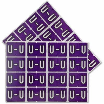 Datafile Pendaflex Compatible End Tab Alphabetic Labels -"U" Purple, 240 Labels/pk (U-Purple)