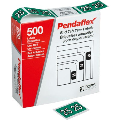 Labels-Year, Numeric Colour Code, 2025 Dark Green