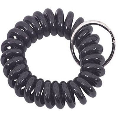 Key Ring-Wrist Twist With 1" Ring, Black 3/Pk