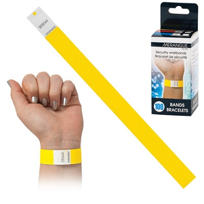 Wristband-Security, Yellow, 100/Box